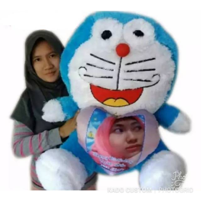 

Jumbo 65cm boneka doraemon foto tulisan nama hadiah kado custom ultah ulang tahun pacar cewek murah