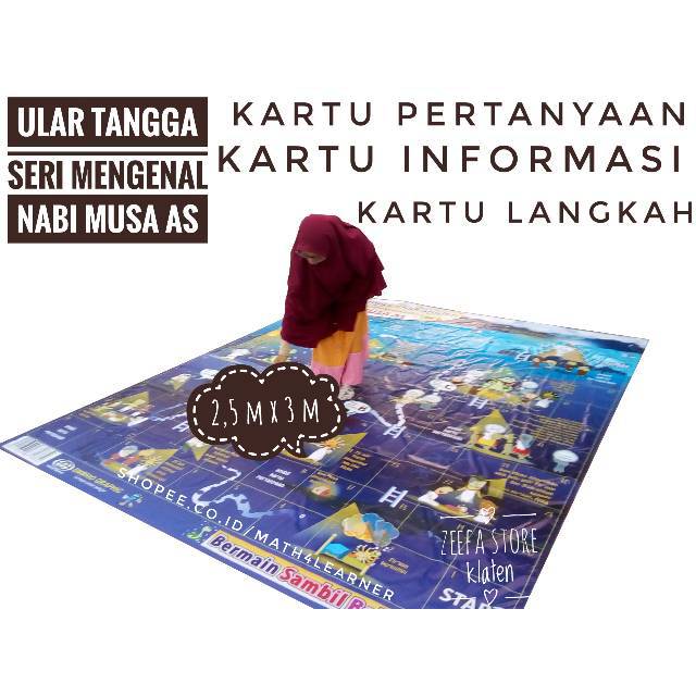 [2,5 m x 3 m] Ular Tangga Anak Sholeh Seri Mengenal Nabi Musa As Ukuran L Karpet Jumbo Raksasa