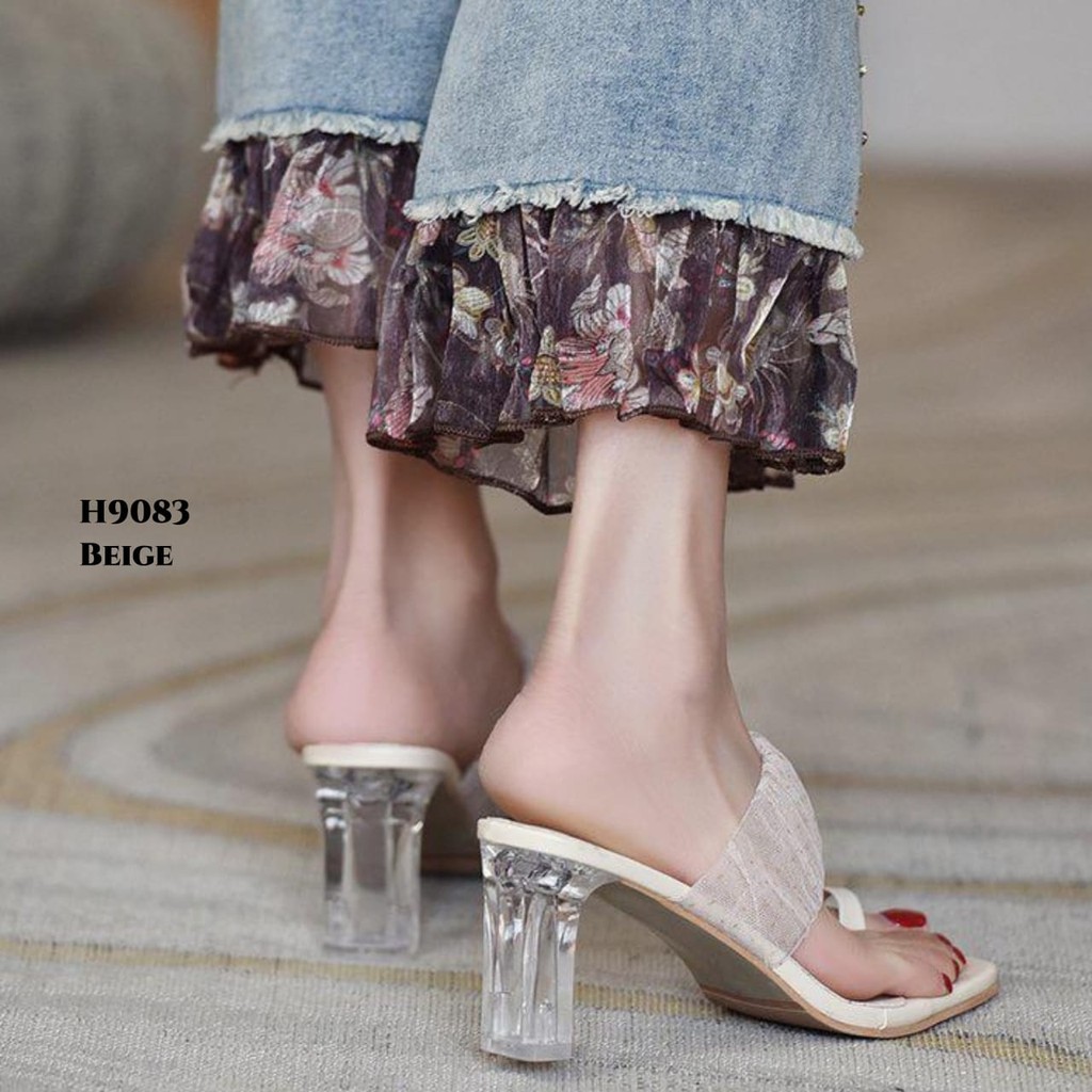 WYN  HIGH HEELS RUFFLED GLASS TRANSPARENTH H9083