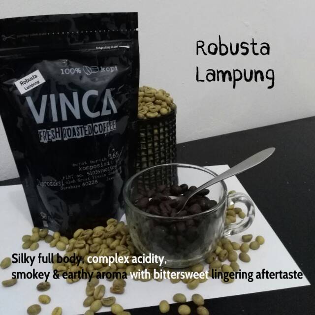 

Vinca kopi Robusta Lampung 165 gram