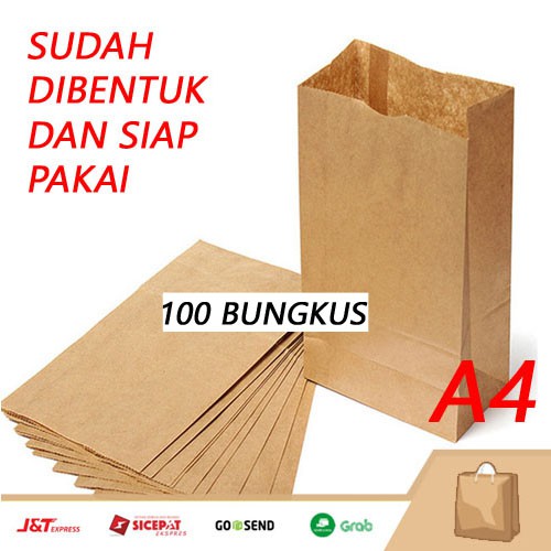 Jual Kertas Bungkus Makanan Packaging Kertas Cokelat Samson A4 18x14 Cm ...