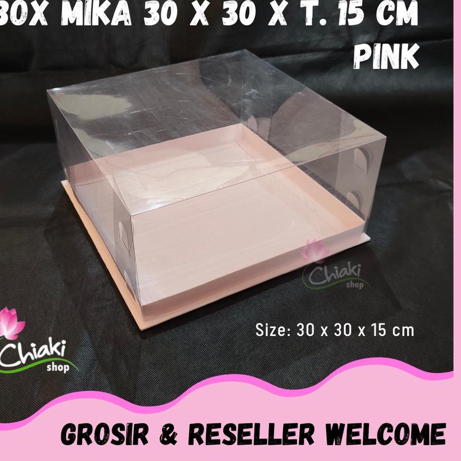 

Flash Sale - Box Mika PINK Uk 30 x 30 x T. 15 cm Cake Pudding Tart Dus PINK Karton Tebal CHIAKI ,.