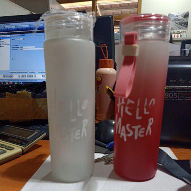 Botol Kaca Hello Master 480 Ml + Pouch Busa / Sarung Busa