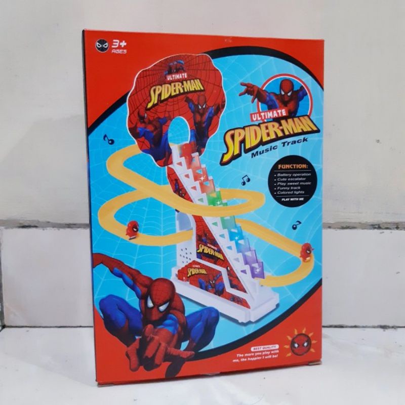 Mainan Track Seluncur Spiderman - Perosotan Rel Slide Anak Edukatif