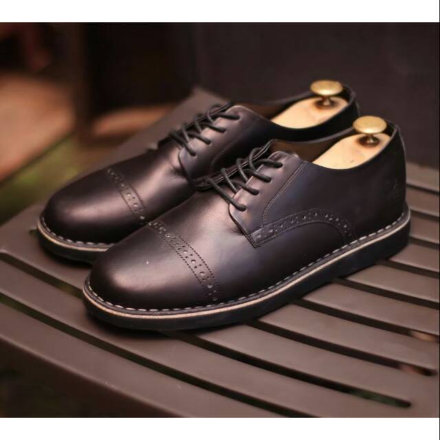 WOLF BEAGLE - Sepatu Pantofel Pria Semi Formal kulit asli Warna Hitam Pantofel Hitam Pria Kerja