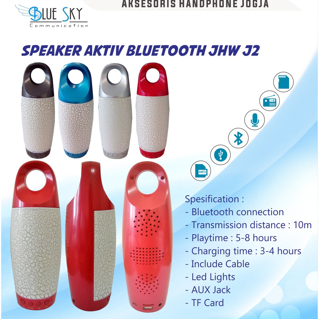 SPEAKER AKTIF BLUETOOTH JHW J2 LED LIGHTS PORTABLE WIRELESS