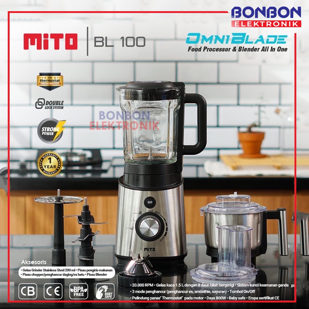 MITO Blender + Food Processor BL-100 1.5L / BL100 1,5L