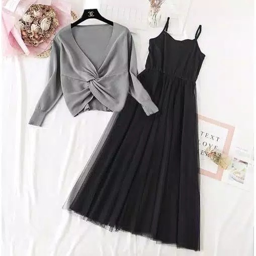 Set dress tutu / Dress Muslim / Dress Wanita / Dress Set / Dress Korea / Korea Style / Dress Lilac