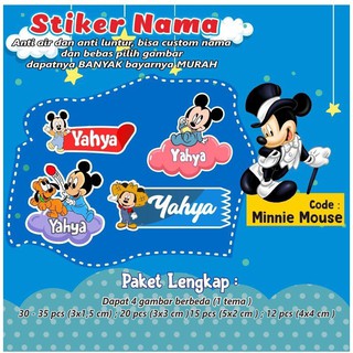 Label Custom Sticker Nama Stiker Mickey Mouse Minion  