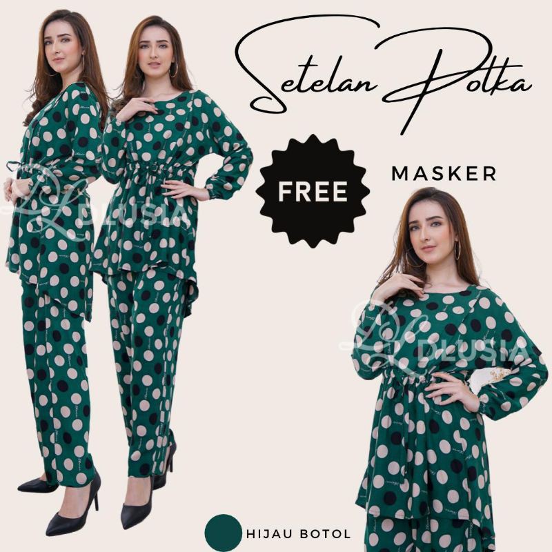 Daster Arab Setelan POLKA One Set Rayon India