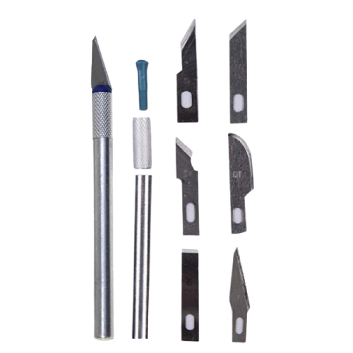 Pisau Ukir Service IC Precision 7 pcs Hobby Knife Set Refill Isi 6 Mata Pisau