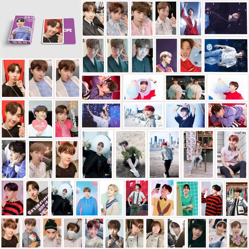 55pcs / Set Kartu Lomo Foto Kpop BTS JIMIN RM SUGA JHOPE JIN Untuk Koleksi Fans