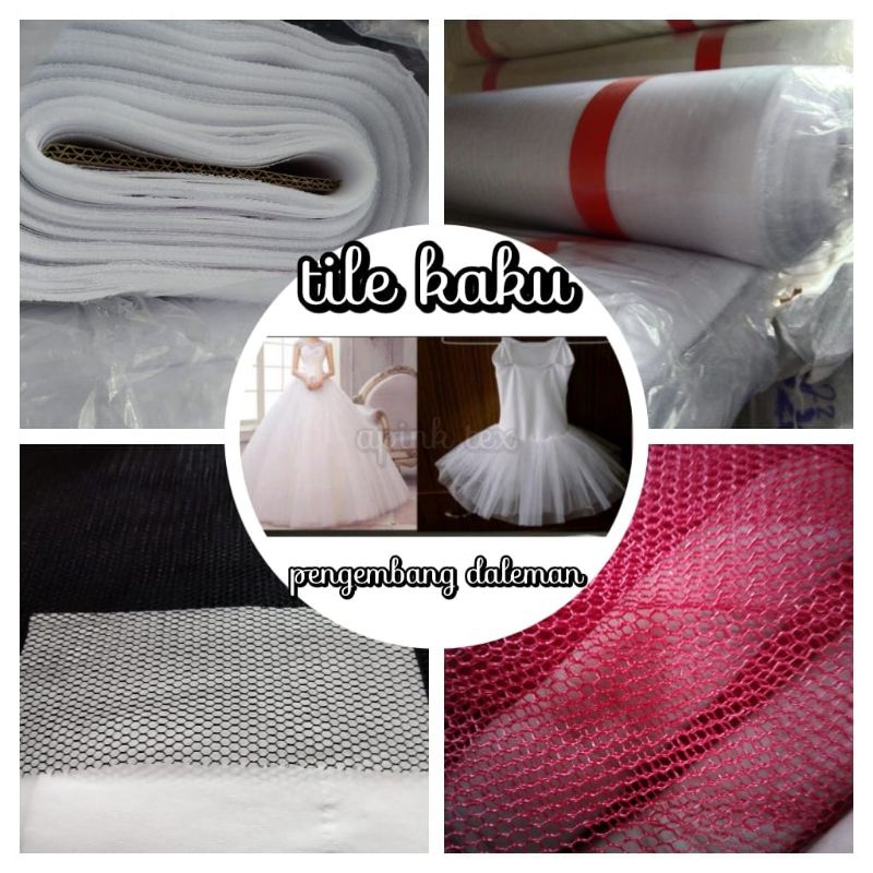 KAIN TILE KAKU  - BAHAN TILE KASAR / PATTICOUT - KAIN PENGEMBANG