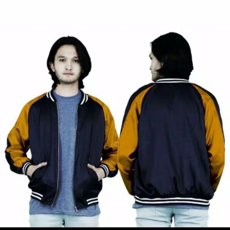 JAKET PRIA SUKAJAN POLOS VARSITY ORIGINAL