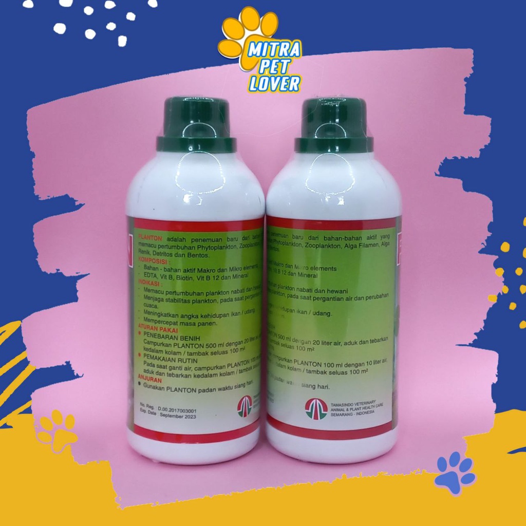 OBAT PERTUMBUHAN PLANKTON - PLANTON 500 ML ORIGINAL - BAHAN AKTIF PEMACU TUMBUHNYA PLANKTON ALGA IKAN UDANG CEPAT PANEN - MURAH ASLI - PET ANIMAL FISH SHRIMP - VETERINARY TAMASINDO OBAT KESEHATAN &amp; VITAMIN TERNAK HEWAN BINATANG PELIHARAAN MITRAPETLOVER