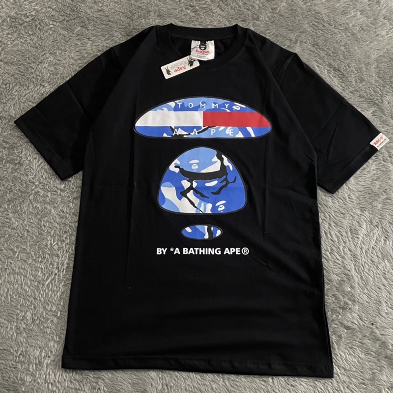 KAOS TSHIRT BAPE AAPE BATHING APE X TOMMY HILFIGER FULLTAG