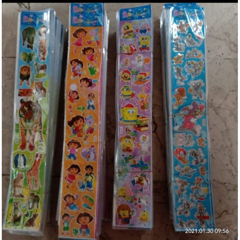 

10pcs stiker plastik karakter