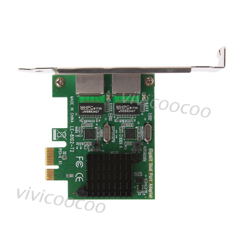 Vivi Kartu Jaringan Ethernet Gigabit Pci-E X1 Dual Port 10 / 100 / 1000mbps