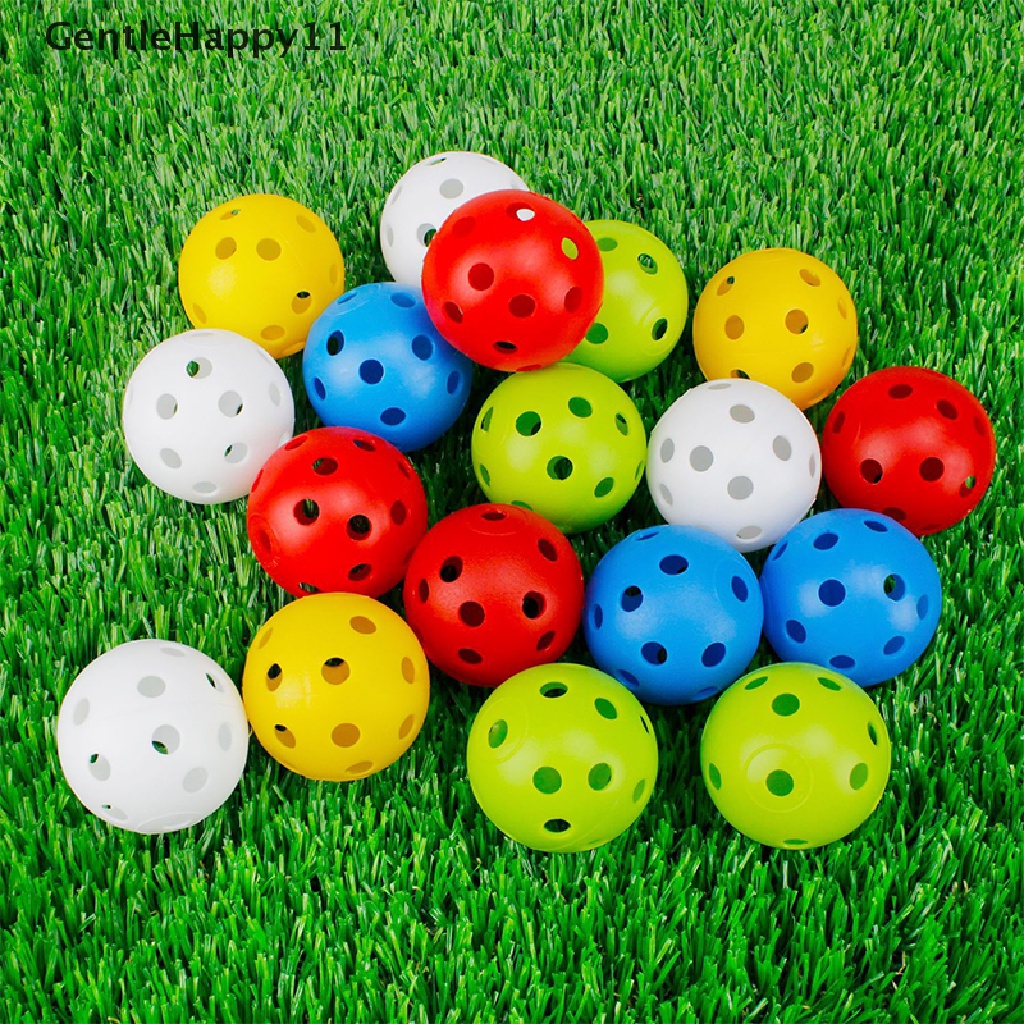 Gentlehappy 10Pcs Bola Golf Indoor Outdoor Whiffle Airflow Bola Latihan Golf