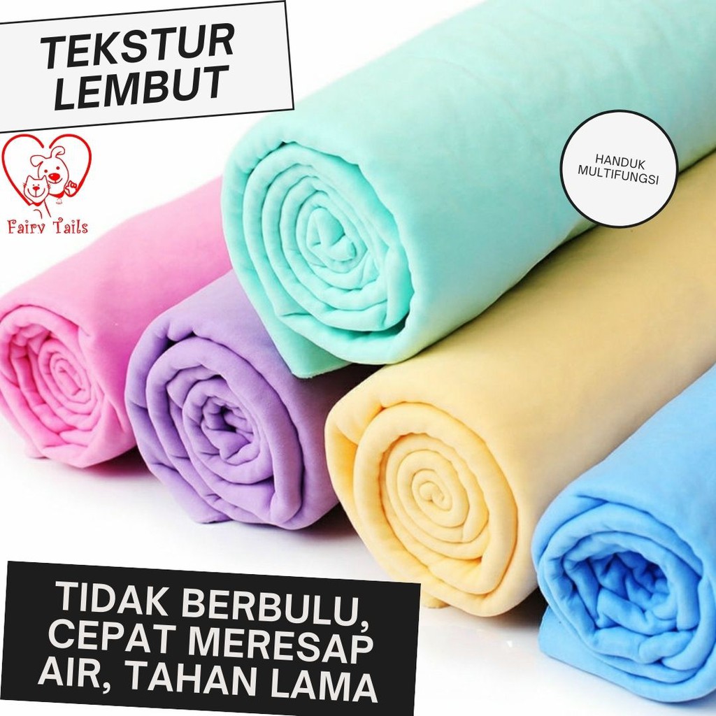 Handuk Kanebo Grooming Ukuran Jumbo Daya Serap Air Super Untuk Anjing dan Kucing - Pet Towel