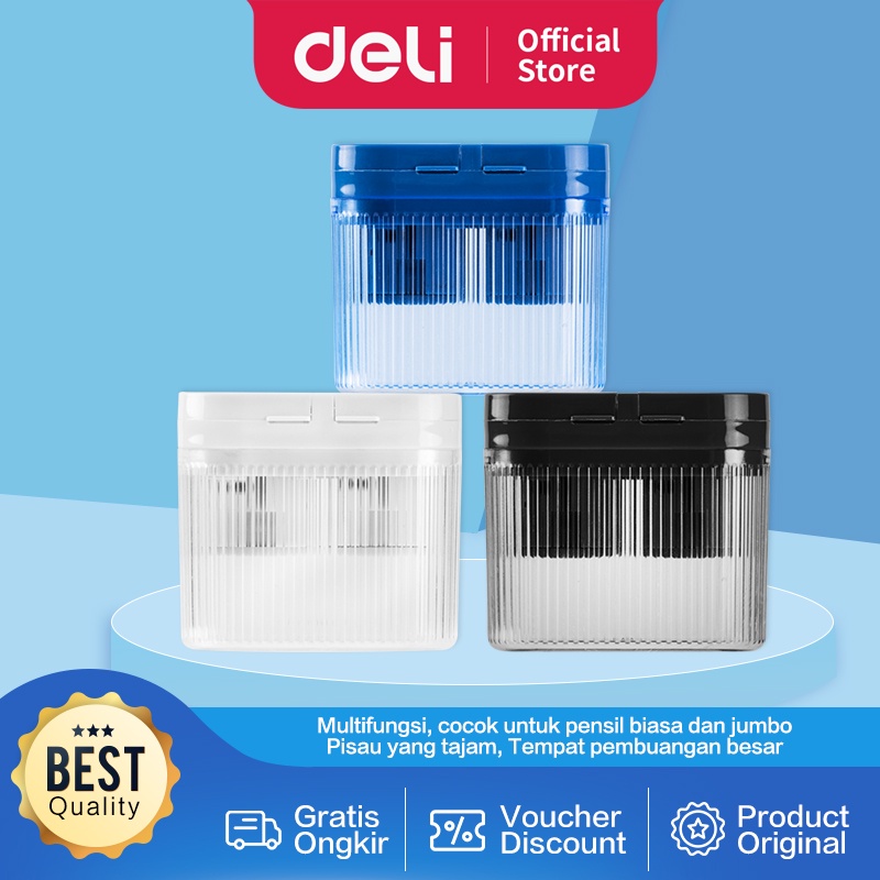 

Deli Pencil Sharpener / Rautan untuk pensil Biasa dan Jumbo Pisau Tajam EH553