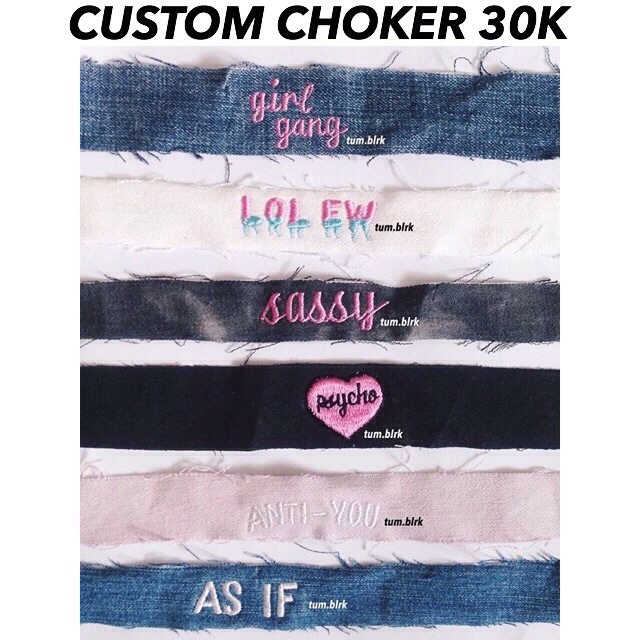 Custom denim choker
