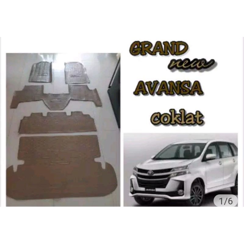 karpet karet alas lantai mobil toyota grand new avanza 2016 - 2018 mocca coklat