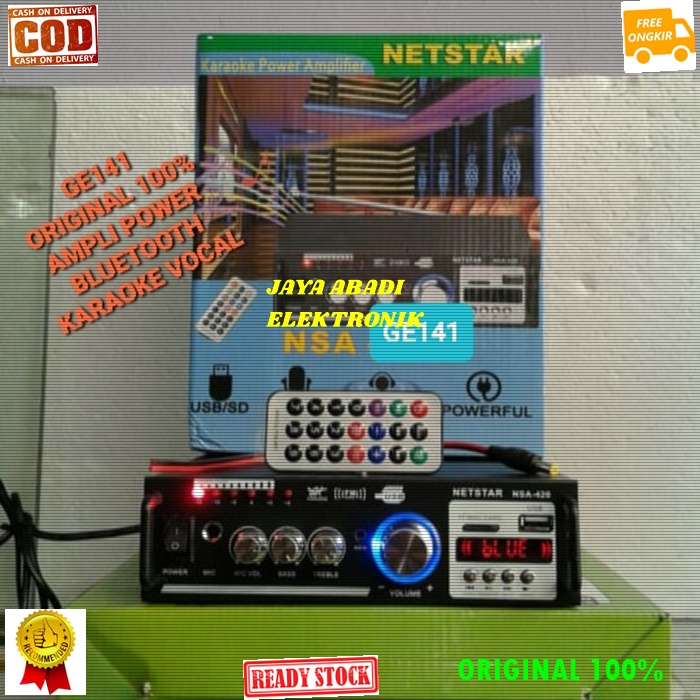 G141 ORIGINAL BLUETOOTH POWER AMPLIFER MINI KARAOKE AMPLI BLUETOOT AC DC VOCAL VOKAL SPEAKER SPK ACC