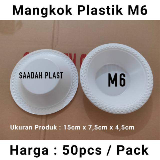@50pcs Mangkok Plastik M6 ukuran sedang mangkok pesta murah sekali pakai