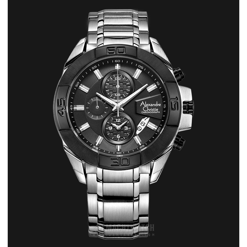 Alexandre Christie AC 6224 MC BTBBA Man Chronograph Black Dial Stainless Steel
