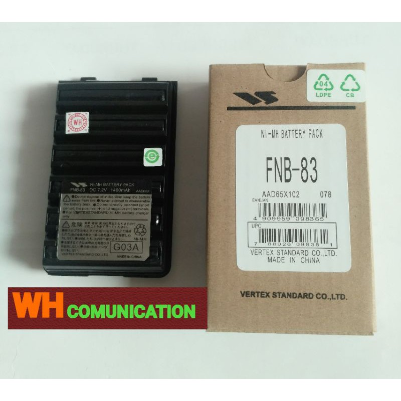 BATTERY HT YAESU FT-250/FT-270/VX-150 FNB-83
