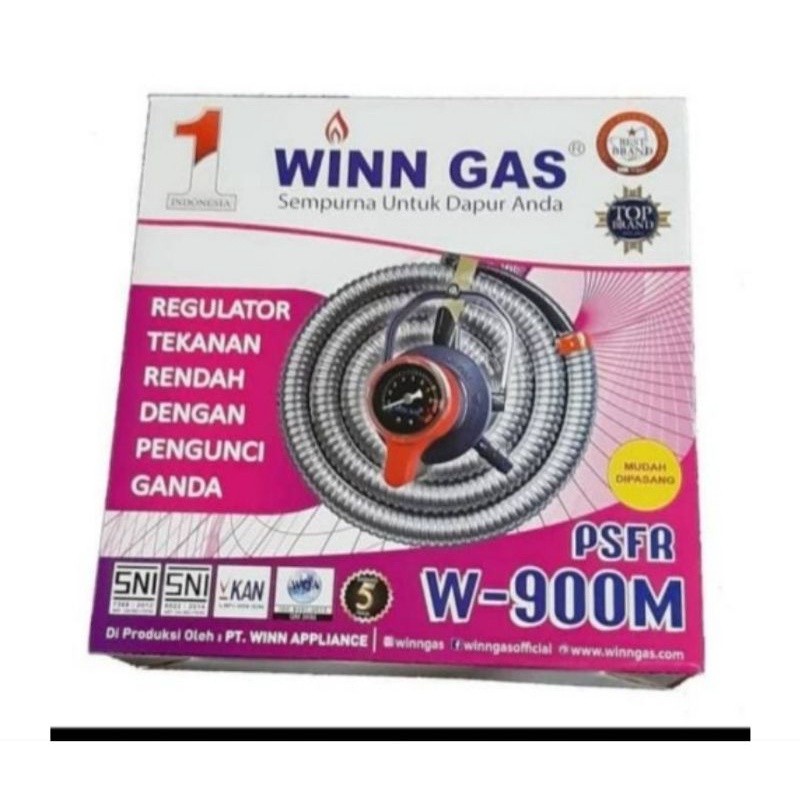 Winn Gas Selang Paket Regulator Gas Meter Double Safety SNI PSFRW900M