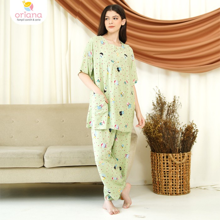 Oriana Daster Busui Pendek Calla Series-Allura Green