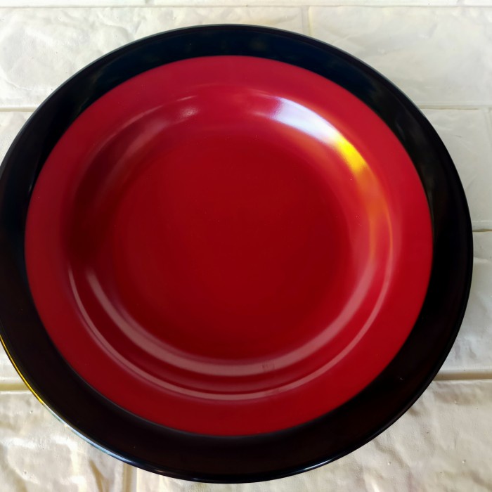 Piring Makan 2warna 9inch Warna Merah-Hitam P-09A5 Golden Dragon