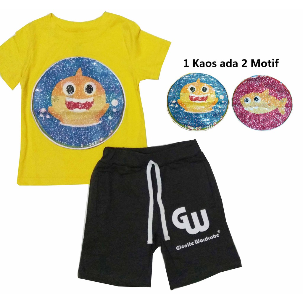 SETELAN PENDEK Baju Anak Celana dan Rok GW Size 95 - 140 motif bisa berubah baju celana rok baju cewek kids