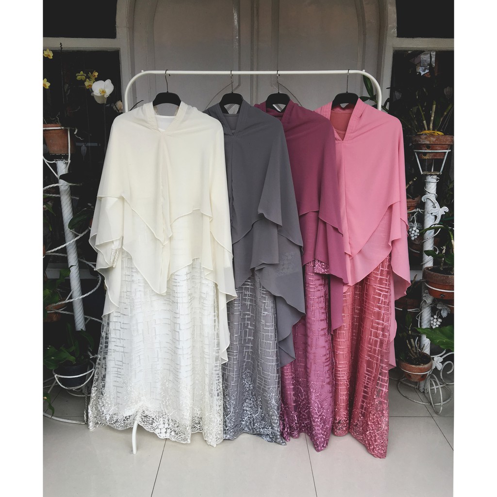 SET GAMIS  SYARI BAJU  MUSLIMAH PESTA  MEWAH BROKAT JUMBO 