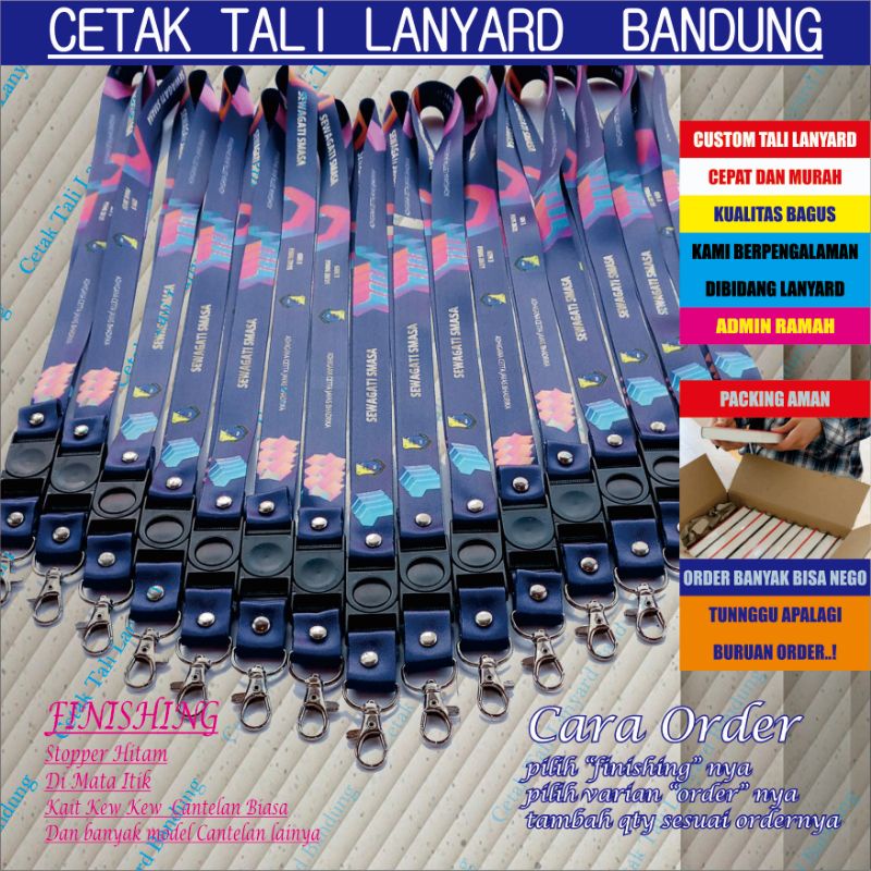 Lanyard id card custome printing sublim 2 cm cetak 2 sisi/cetak tali lanyard id card  printing 2 cm desain bebas/tali lanyard id card custome/gantungan id card custom