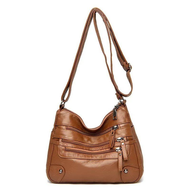 Tas Wanita selempang kulit Mengkilap Rest Baris / tas selempang wanita