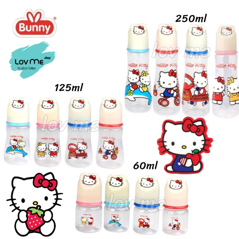 lov me❤️Lusty Bunny Botol Dot Reguler Susu Bayi Hello Kitty BPA Free 60ml 125ml 250ml |Hkt Db121 db141 db181