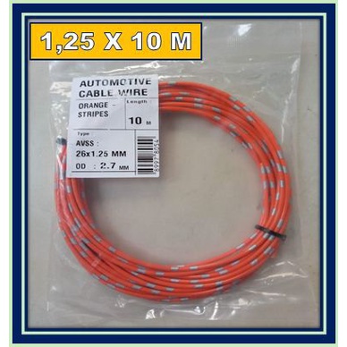 KABEL BINTIK 1.25 ORANGE / KABEL 1,25 SERABUT TEMBAGA KELISTRIKAN MOBIL