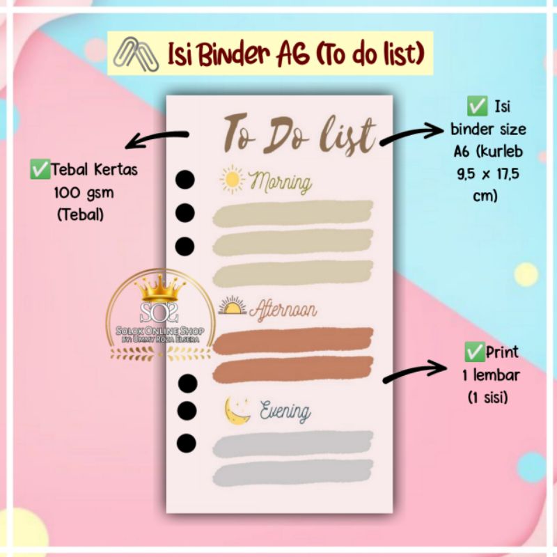 

To Do List | Kertas Binder A6