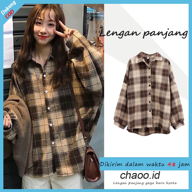 【Bayar di tempat】Kemeja lengan lentera serba guna wanita Korea