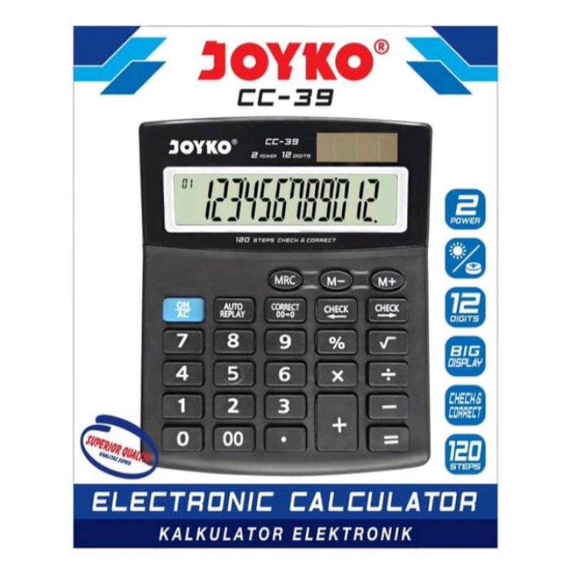 

Calculator Kalkulator Joyko CC-39 12 Digits Check Correct