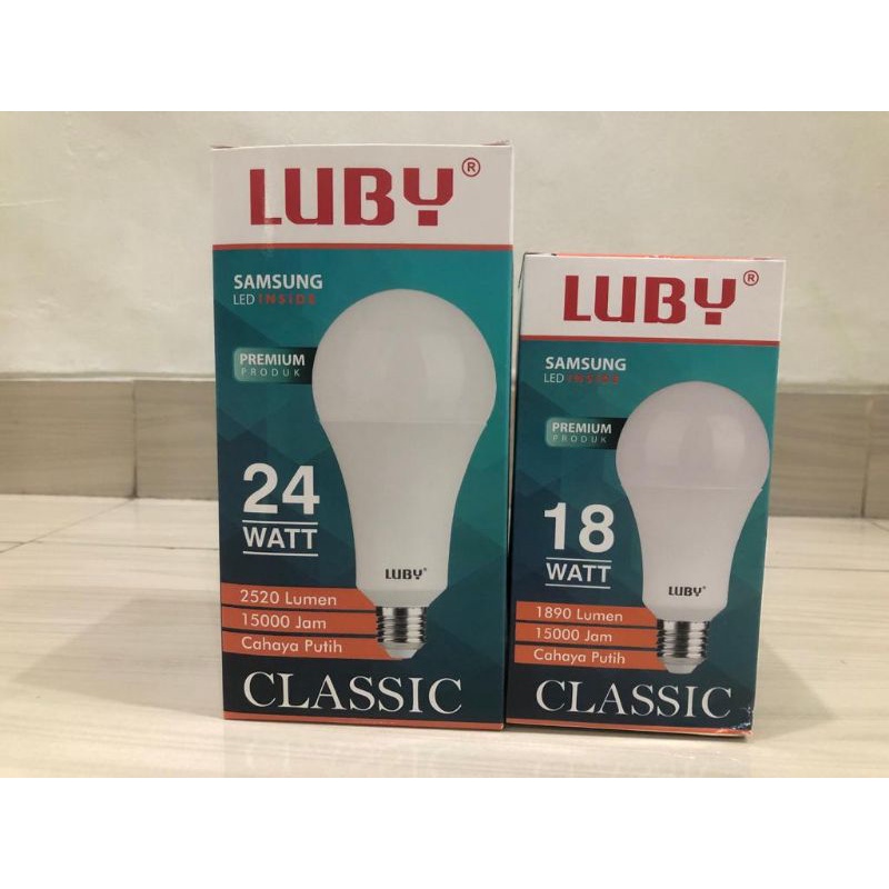 BOHLAM LED LUBY CLASSIC CAHAYA PUTIH PAKET 5 PCS 24 WATT