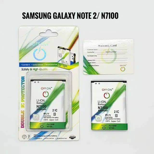 Baterai Batre Double Power OFFON Samsung Galaxy Note 2 N7100 Battery