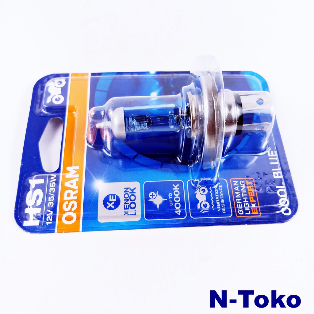 Lampu Bohlam Motor Sport Depan Halogen OSRAM H4 Bohlam Cool Blue 3 Kaki