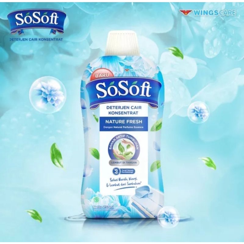 SOSOFT DETERJEN CAIR KOSENTRAT 750ML  / DETERJEN CAIR / SOSOFT