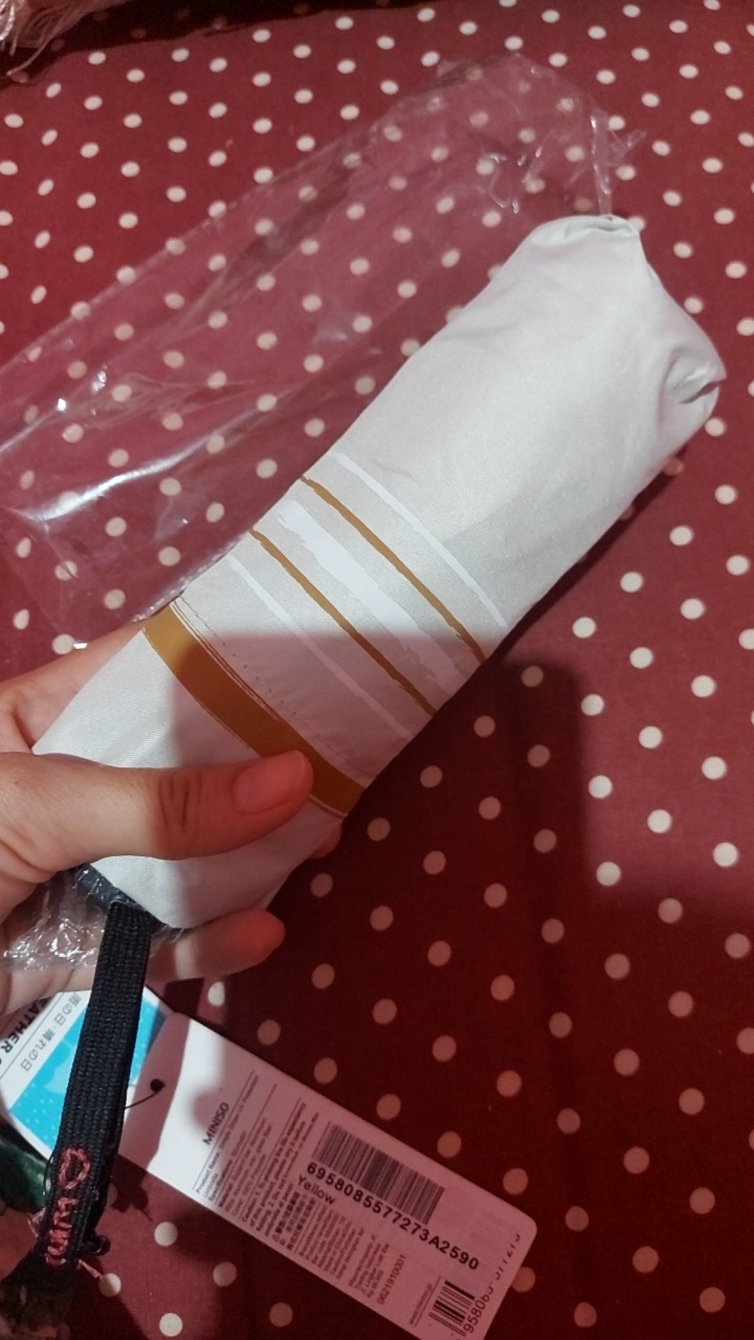 Miniso Official Simple Stripe Uv Protection Umbrella/ Payung