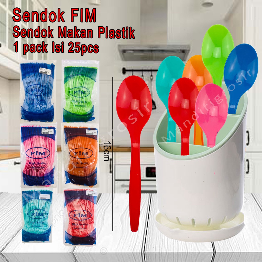 Sendok Plastik Warna *Sendok FIM * Sendok Makan * 1pack Isi 25pcs