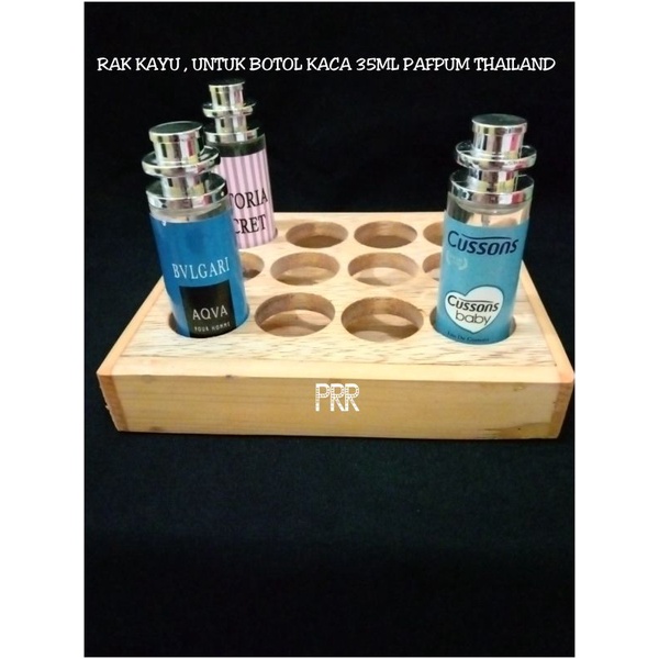 rak parfum 35ml / rak kayu /tatakan parfum
